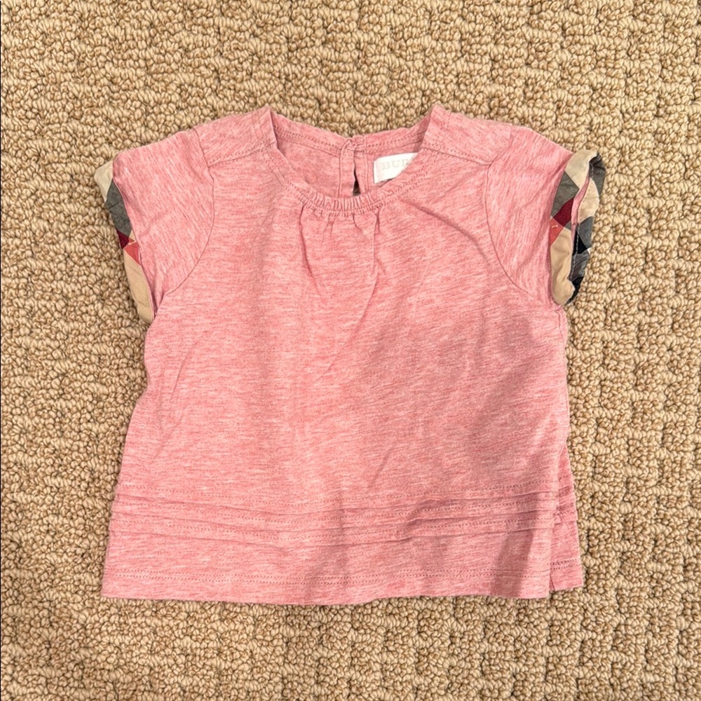 Burberry Light Pink Short Sleeve Tee with Classic Design